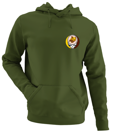 Rowan University - Premium Grateful Dead Left Chest Hoodie - Military Green - 7