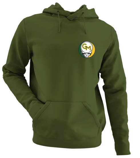 George Mason University - Premium Grateful Dead Left Chest Hoodie - Military Green - 7