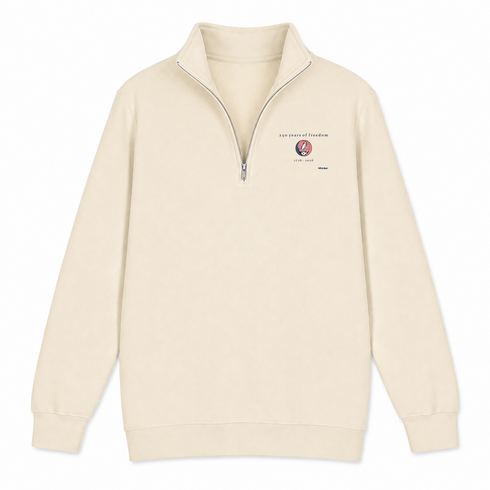 250 years of Freedom Stealie - Life is dead. - Premium Grateful Dead Quarter-Zip Pullover - Sand - 2