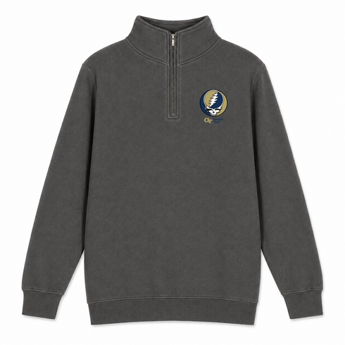 Georgia Tech - Premium Grateful Dead Quarter-Zip Pullover - Charcoal - 5