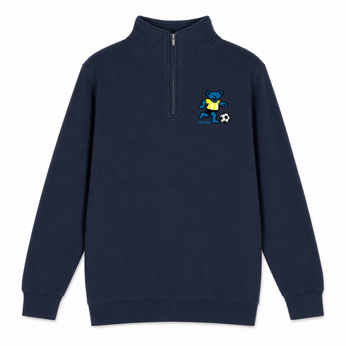 Futbol Bear - Life is dead.® - Premium Grateful Dead Quarter-Zip Pullover - Navy - 3