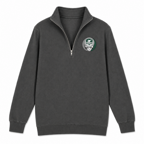 New York Football - Premium Grateful Dead Quarter-Zip Pullover - Charcoal - 6