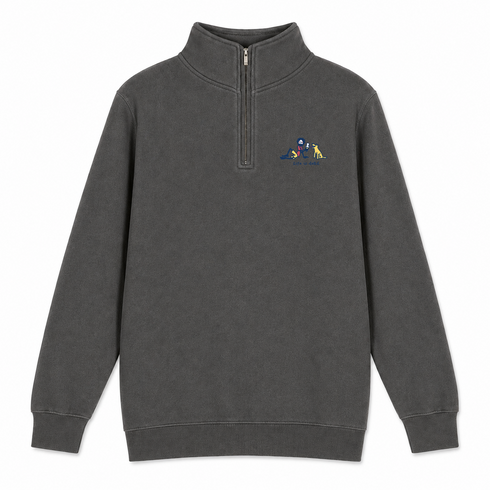 Jerry and Frank are Sharin' - Life is dead.® - Premium Grateful Dead Quarter-Zip Pullover - Charcoal - 5
