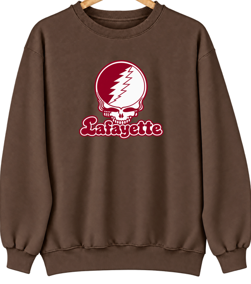Lafayette Stealie Premium Unisex Crewneck — Design: Lafayette College — Brown