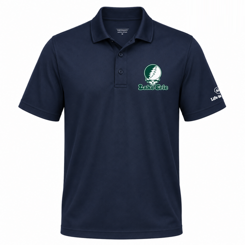 Lake Erie Stealie Premium Unisex Polo — Design: Lake Erie College — Navy