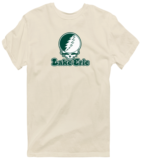 Lake Erie Stealie Premium Unisex T-Shirt — Design: Lake Erie College — Sand