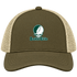 Lake Erie Stealie Premium Unisex Trucker Cap — Design: Lake Erie College — Moss/Khaki