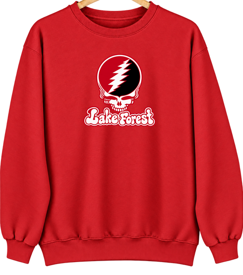 Lake Forest Stealie Premium Unisex Crewneck — Design: Lake Forest College — Red