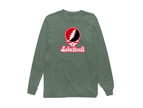 Lake Forest Stealie Premium Unisex Long-Sleeve — Design: Lake Forest College — Light Green