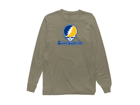 Lake Superior Stealie Premium Unisex Long-Sleeve — Design: Lake Superior State University — Sandstone