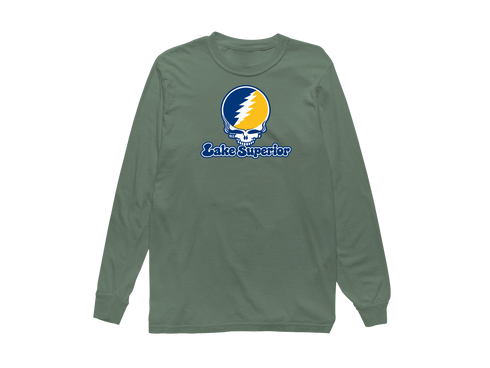 Lake Superior Stealie Premium Unisex Long-Sleeve — Design: Lake Superior State University — Light Green