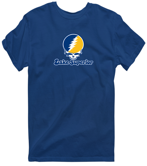 Lake Superior Stealie Premium Unisex T-Shirt — Design: Lake Superior State University — Navy