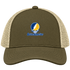 Lake Superior Stealie Premium Unisex Trucker Cap — Design: Lake Superior State University — Moss/Khaki