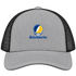 Lake Superior Stealie Premium Unisex Trucker Cap — Design: Lake Superior State University — Heather Grey/Black