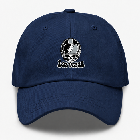 Las Vegas Helmet Stealie Premium Unisex Dad Hat — Las Vegas Raiders — Navy