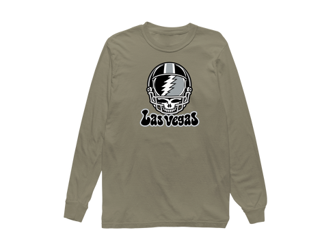 Las Vegas Helmet Stealie Premium Unisex Long-Sleeve — Las Vegas Raiders — Sandstone