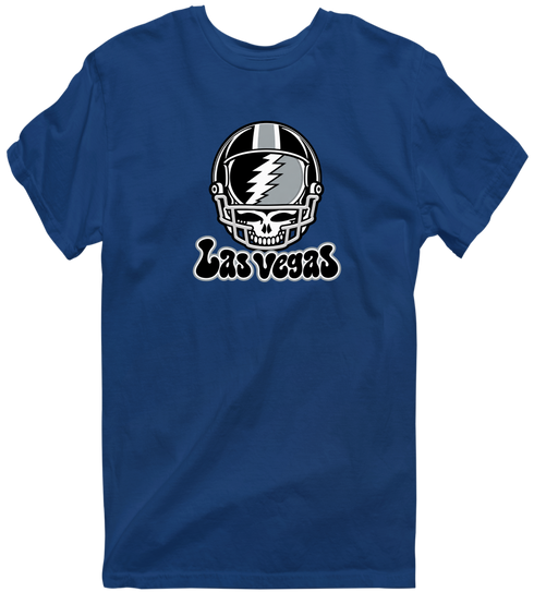 Las Vegas Helmet Stealie Premium Unisex T-Shirt — Las Vegas Raiders — Navy