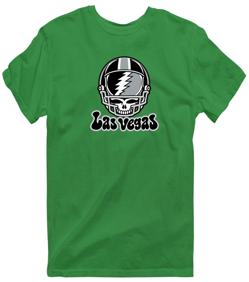 Las Vegas Helmet Stealie Premium Unisex T-Shirt — Las Vegas Raiders — Irish Green