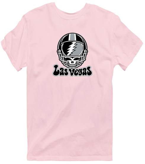 Las Vegas Helmet Stealie Premium Unisex T-Shirt — Las Vegas Raiders — Light Pink
