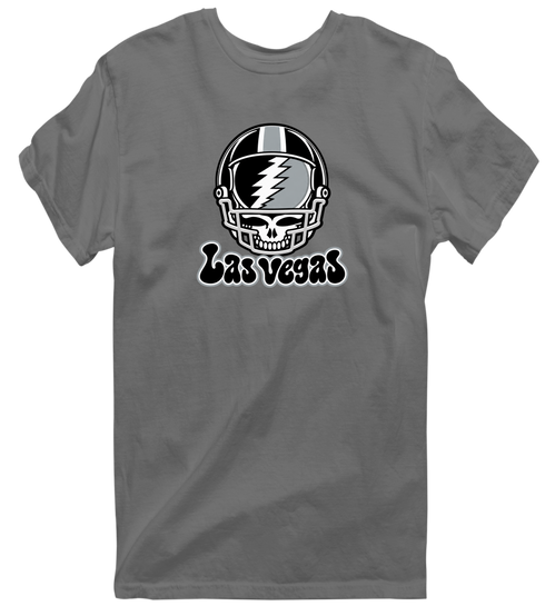 Las Vegas Helmet Stealie Premium Unisex T-Shirt — Las Vegas Raiders — Charcoal