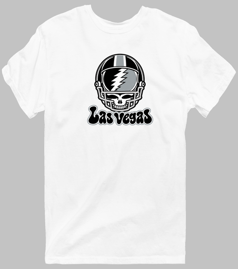 Las Vegas Helmet Stealie Premium Unisex T-Shirt — Las Vegas Raiders — White
