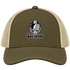 Las Vegas Helmet Stealie Premium Unisex Trucker Cap — Las Vegas Raiders — Moss/Khaki