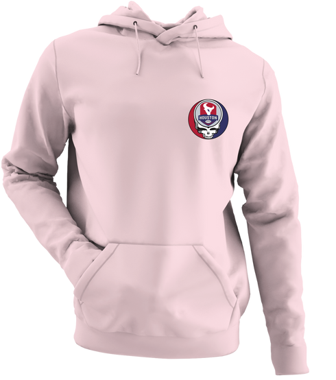 Houston Football - Premium Grateful Dead Left Chest Hoodie - Light Pink - 4