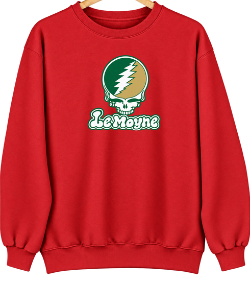 Le Moyne Stealie Premium Unisex Crewneck — Design: Le Moyne College — Red