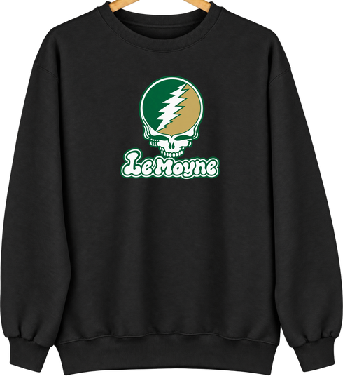 Le Moyne Stealie Premium Unisex Crewneck — Design: Le Moyne College — Black