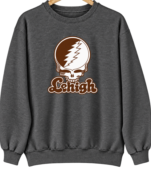 Lehigh Stealie Premium Unisex Crewneck — Design: Lehigh University — Dark Heather