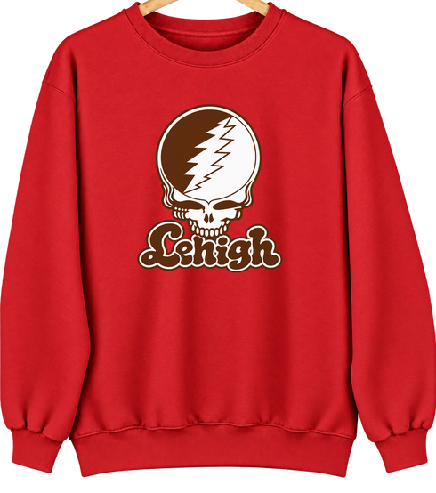 Lehigh Stealie Premium Unisex Crewneck — Design: Lehigh University — Red