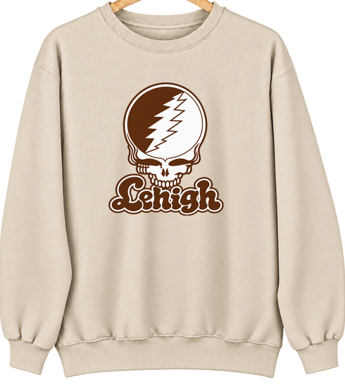 Lehigh Stealie Premium Unisex Crewneck — Design: Lehigh University — Sand