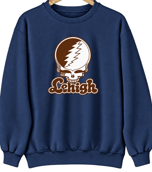 Lehigh Stealie Premium Unisex Crewneck — Design: Lehigh University — Navy
