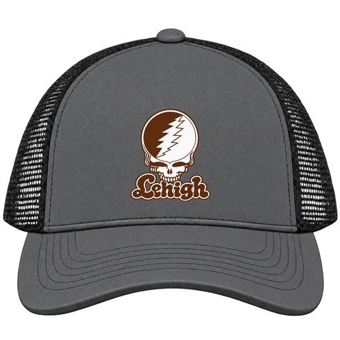 Lehigh Stealie Premium Unisex Trucker Cap — Design: Lehigh University — Charcoal/Black