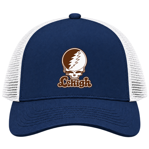 Lehigh Stealie Premium Unisex Trucker Cap — Design: Lehigh University — Navy/White