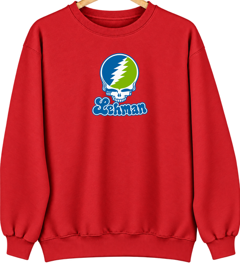 Lehman Stealie Premium Unisex Crewneck — Design: Lehman College — Red