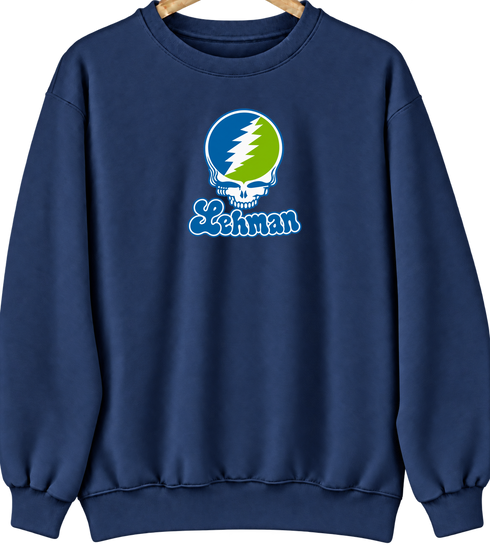 Lehman Stealie Premium Unisex Crewneck — Design: Lehman College — Navy