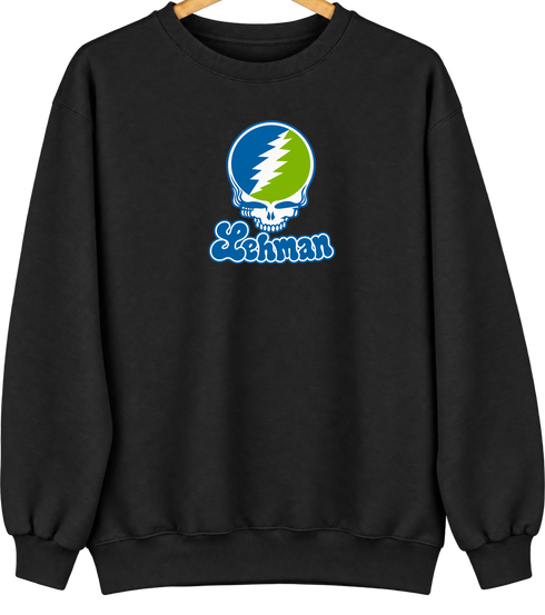 Lehman Stealie Premium Unisex Crewneck — Design: Lehman College — Black