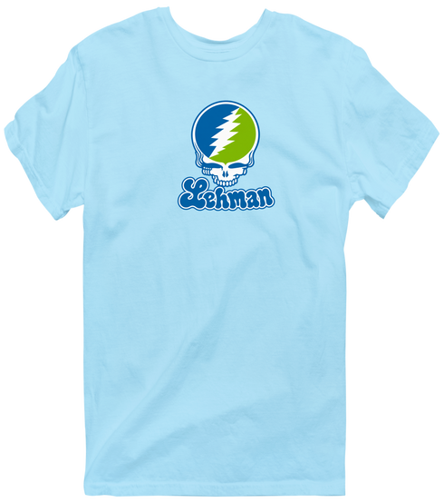 Lehman Stealie Premium Unisex T-Shirt — Design: Lehman College — Light Blue