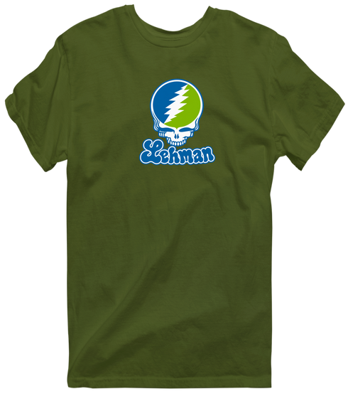 Lehman Stealie Premium Unisex T-Shirt — Design: Lehman College — Military Green