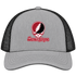Lenoir Rhyne Stealie Premium Unisex Trucker Cap — Design: Lenoir Rhyne University — Heather Grey/Black
