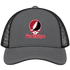 Lenoir Rhyne Stealie Premium Unisex Trucker Cap — Design: Lenoir Rhyne University — Charcoal/Black