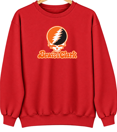 Lewis & Clark Stealie Premium Unisex Crewneck — Design: Lewis & Clark College — Red