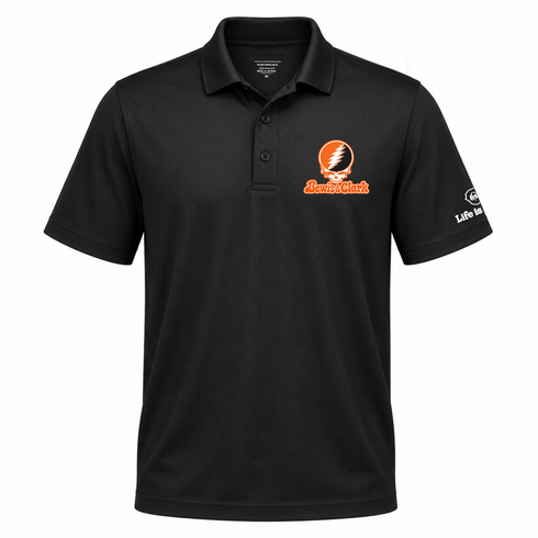 Lewis & Clark Stealie Premium Unisex Polo — Design: Lewis & Clark College — Black