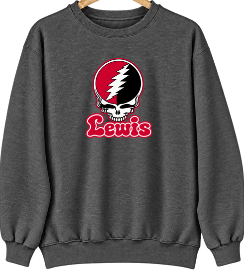Lewis Stealie Premium Unisex Crewneck — Design: Lewis University — Dark Heather