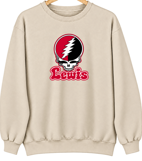 Lewis Stealie Premium Unisex Crewneck — Design: Lewis University — Sand