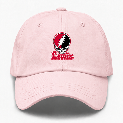 Lewis Stealie Premium Unisex Dad Hat — Design: Lewis University — Pink