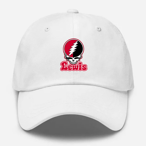 Lewis Stealie Premium Unisex Dad Hat — Design: Lewis University — White