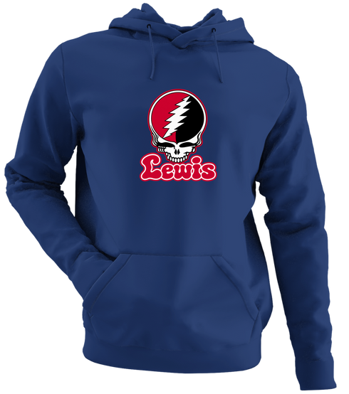 Lewis Stealie Premium Unisex Hoodie — Design: Lewis University — Navy