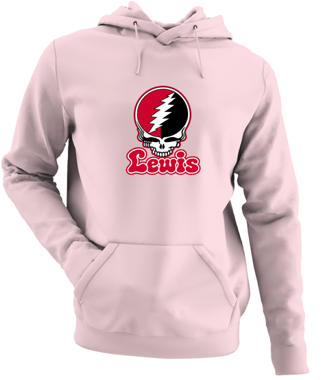 Lewis Stealie Premium Unisex Hoodie — Design: Lewis University — Light Pink